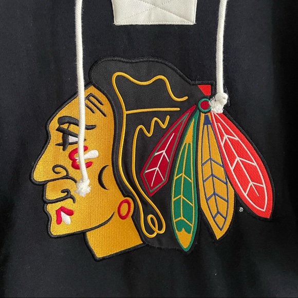 SOLD Chicago Blackhawks Superior '47 Lacer Heavy Fleece Hoodie NHL Size L Men - Picture 4 of 12
